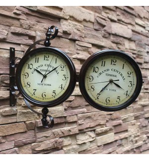 Mediterranean Pastoral Double-Sided Wall Clock