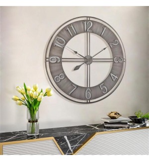 3D iron creative large wall clock