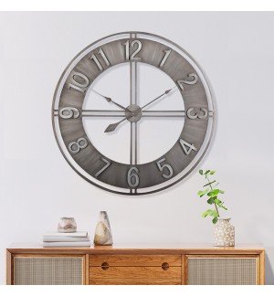 3D iron creative large wall clock