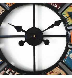 Digital round retro wall clock creative