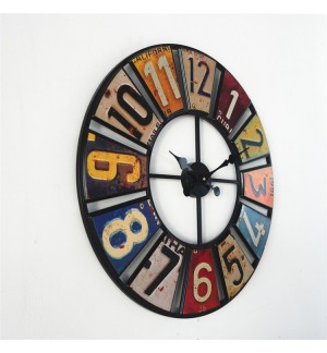 Digital round retro wall clock creative