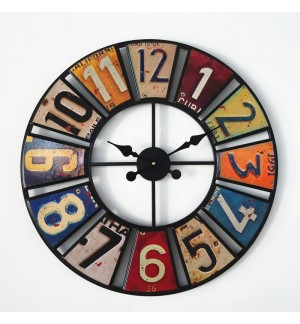 Digital round retro wall clock creative