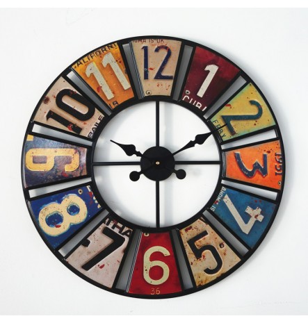 Digital round retro wall clock creative