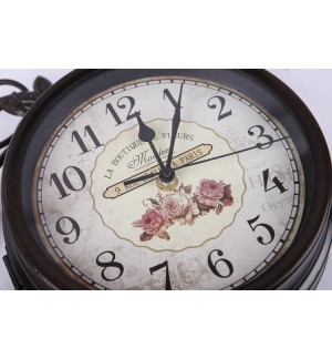 Outdoor pastoral bird double-sided wall clock